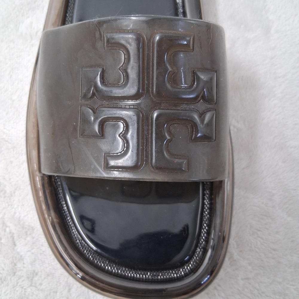 Tory Burch Bubble Jelly Slide Sandals BlackWomen's size 7 Casual Luxury Summer - Picture 9 of 13